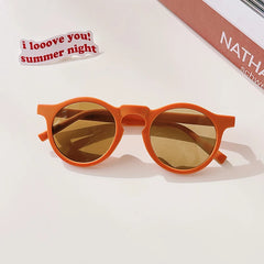 2023 New Kids Cute Checker Panel Color Round UV400 Sunglasses Baby Girls Outdoor Sun Protection Sunglasses Children Sun Glasses