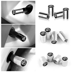 4Pcs Car Wheel Tire Valve Caps Protection Cover Auto Accessories For Toyota Fortuner Chr Verso Prius Mirai Hiace Trd Corolla GR