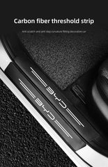 5Pcs Car Carbon Fiber Stickers Door Sill Anti Scratch Decals For BYD Atto 3 Yuan Plus Han Tang EV F3 E6 Dmi Song F0 Qin Pro G3 I