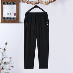 Summer plus size Stretch Harem Pants Mother Thin Summer Baggy Pantalones Women  Casual Button High Waist Trousers