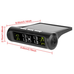 Tire Pressure Monitoring System Temperature Warning New C External Battery Version Sensors Solar TPMS Car Tyre Pressure Monitor