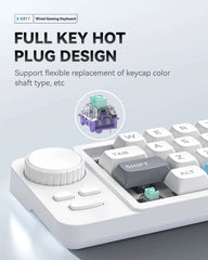 Hot Swap Wired Mechanical Keyboard with Volume Scroll Jostic 19Keys Programmer Keypad for Computer Laptop