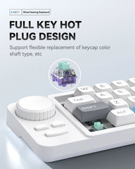 Hot Swap Wired Mechanical Keyboard with Volume Scroll Jostic 19Keys Programmer Keypad for Computer Laptop