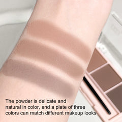 3-Color Brow Powder Set with Brush - Long-lasting, color-resistant, versatile contour makeup set for natural, three-dimensional