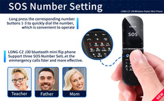 UNIWA J30 2G هاتف محمول صغير قابل للطي ببطاقة واحدة صدفية زر ضغط لاسلكي بلوتوث اتصال صوتي سحري سماعة أذن بدون استخدام اليدين