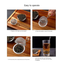 Stainless Steel Spoon Tea Ball Infuser Filter Squeeze Leaves Herb Mesh Strainer Tea Infuser In Mesh Tea Ball Filter with Handle