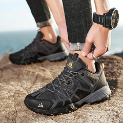 HIKEUP Breathable Cushioning Nonslip Sneakers Men's Hiking Shoes Running Trekking Sneakers Outdoor Mountain Sports Shoes for Men