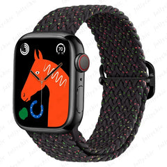 Braided Loop Strap For Apple watch Ultra Band 49mm 44mm 40mm 45mm 41mm 42mm 38mm Elastic Solo bracelet iWatch series9 8 7 6 se 3