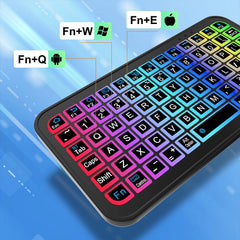 Mini Backlit RGB Bluetooth Keyboard for PC Tablet Laptop Rechargeable Wireless Bluetooth Keyboard for iPad IOS Android Macbook