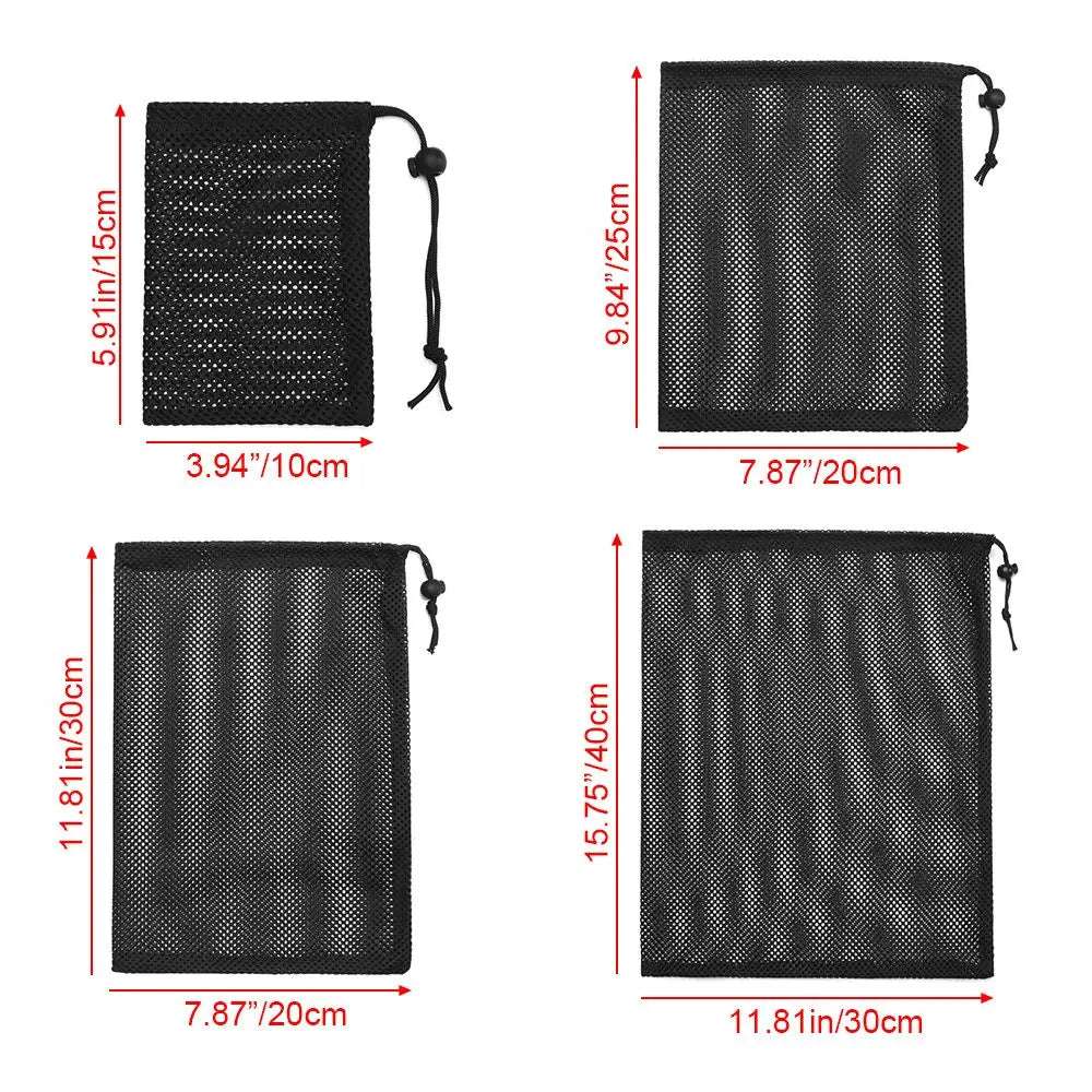 Durable Nylon Mesh Drawstring Bag Multi Purpose Outdoor Travel Stuff Sack Storage Bag Camping Bottle Pot Pan Carrier Pouch