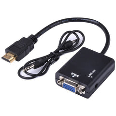 محول متوافق مع HDMI إلى VGA مع صوت HDTV ذكر إلى VGA أنثى محول منفذ HDTV إلى VGA مخرج 1080P HDTV صوت تلفزيون فيديو