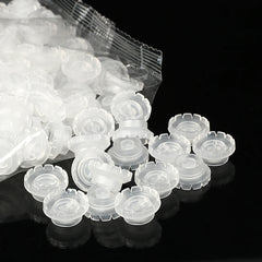 100pcs Disposable Individual Eyelash Glue Holder Grafting Eyelashes Blossom Cup Rings Eyelash Extension Adhesive Stand Holder