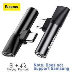 Baseus L41 Type-C to 3.5mm Jack Audio Cable Earphone Splitter Adapter for Xiaomi Huawei USB C Charger Aux Connectors Adapters