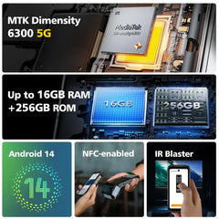 Ulefone Armor Mini 20 Pro 5G 4.7" Rugged Phone 64MP Night Camera Android 14 Smartphone 6200mAh 16GB+256GB Mobile phone LED