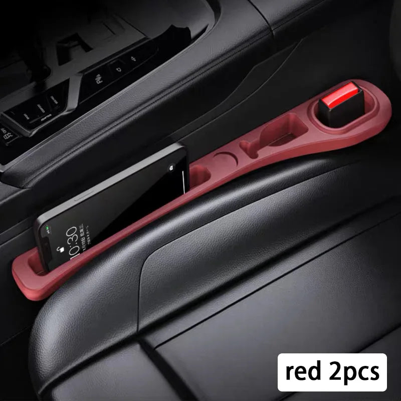 2pc Car Seat Gap Filler Organizer Pu Waterproof Car Seat Gap Plug Strip with 2 Grooves Seat Gap Storage Auto Interior Accessorie