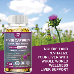 Greensure 60/120PCS Milk Thistle & Dandelion Extract Liver Capsule to Improve Liver Detoxification &Cleanse Support Liver Health