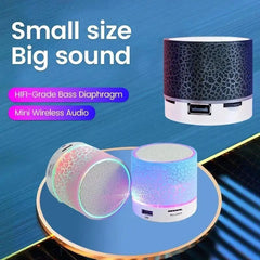 مكبر صوت صغير لاسلكي مزود بتقنية البلوتوث ومكبر صوت LED وبطاقة SD ومضخم صوت USB وموسيقى MP3 محمولة وعمود صوت للكمبيوتر والهاتف المحمول