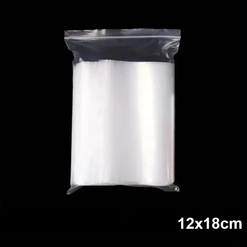 Transparent zip storage bag, 12x18cm size