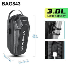 حقيبة ملحقات سكوتر كهربائي NEWBOLER 3 لتر/5 لتر حقيبة مركبة كهربائية مع منفذ USB حقيبة أمامية مقاومة للماء حقيبة دراجة