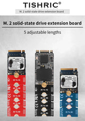 TISHRIC M.2 NGFF NVME SSD Extension Board Adapter 2230 2242 2260 2280 M2 Length Extend Adapter Bracket Card 5 Adjustable Lengths