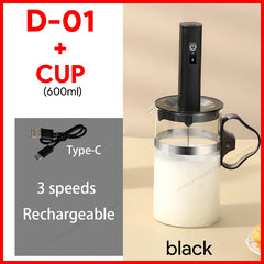 MINI Coffee Frother USB Rechargeable 3 Speeds Foam Maker Coffee Milk Mixer Electric Handle Blender Egg Beater Hot Cooking Tools