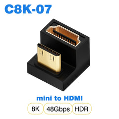 محول كابل HDMI 2.1 من UGOURD، محول من mini micro hdmi إلى HDMI 2.1 بسرعة 48 جيجابت في الثانية، 8K60HZ، 4K120HZ، لأجهزة العرض عالية الدقة، PS4، PS5، الكمبيوتر المحمول، الكمبيوتر الشخصي