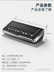 1PC Solar Car Phone Number Plate Led Lighting Temporary Parking Card Hidden Plates Car Park Stop Multiple Number Parking Gadgets