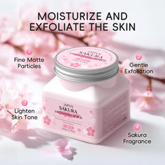 يمكن استخدام مقشر LAIKOU Sakura للوجه والجسم لتنظيف البشرة وترطيبها وتقشيرها وتفتيح لونها. العناية بالبشرة