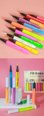 Fit Colors 12pcs/set colorful liquid UV waterproof Fluorescent Eyeliner Face Body Paint Pen long-lasting easy to remove