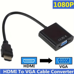 محول HDTV إلى VGA مطلي بالذهب الفاخر - متوافق عالميًا مع أجهزة متعددة - مثالي للكمبيوتر المكتبي والكمبيوتر المحمول