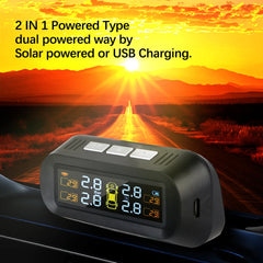 Tire Pressure Monitoring System Temperature Warning New C External Battery Version Sensors Solar TPMS Car Tyre Pressure Monitor