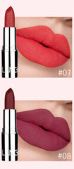 أحمر شفاه Langmani Silver Tube Matte Lipstick Non Staying Cup Makeup أحمر شفاه متوفر بـ 8 ألوان