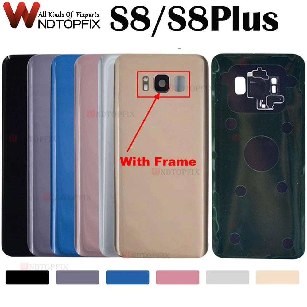 For Samsung Galaxy S8 G950F Back Battery Cover Door Rear Glass Housing Case For Samsung S8 Plus G955F Battery Cover With Lens