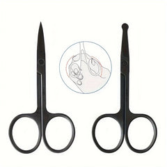 2 sets of small beauty scissors for facial hair -nose, beard, eyebrows, eyelashes-professional stainless steel trimming scissors