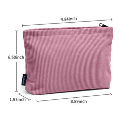 Corduroy Travel Cosmetic Bag Portable Makeup Storage Bag Purses Women Large Capacity Zipper Make Up Organizer Storage Clutch