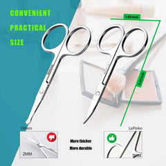 Eyebrow and Nose Hair Scissors, Comfort-Grip Handles, Facial Hair Grooming, Eyebrow, Nose, Mustache, Beard