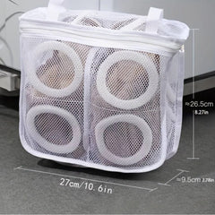 Portable Shoe Washing Bag Mesh Washing Machine Shoes Bag Anti-Deformation Zipper Laundry Bag for Travel Shoes Clothes Storage
