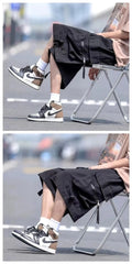 2024 Black Cool Cargo Shorts for Men and Women Couples Thin Loose Dopamine Sports Casual Korean Hip Hop Outwear Shorts Men