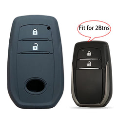 Soft Silicone Car Key Cover Holder Shell For Toyota Hilux 2021 Revo Yaris RAV4 2015 Auris 2013 Innova 2Buttons Remote Keychain