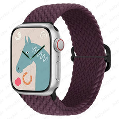 Braided Loop Strap For Apple watch Ultra Band 49mm 44mm 40mm 45mm 41mm 42mm 38mm Elastic Solo bracelet iWatch series9 8 7 6 se 3