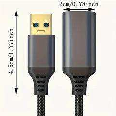 كابل نقل بيانات USB 3.0 ذكر إلى أنثى عالي السرعة من LAIHONEN مضفر من النايلون، مناسب لأجهزة الكمبيوتر والكاميرا والطابعات وكابل تمديد لأجهزة إكس بوكس