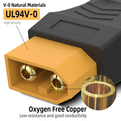 16AWG XT60 Female To DC5521 Male Power Cable Adapter for Solar Power Station and Laptops