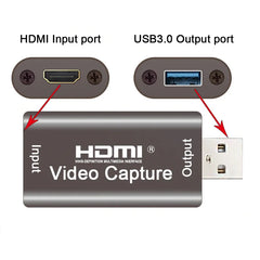 بطاقة التقاط فيديو USB 3.0 بدقة 4K وتردد 60 هرتز، متوافقة مع HDMI، صندوق التقاط فيديو، تسجيل بث مباشر لجهاز PS4 وXBOX والهاتف وكاميرا DVD للألعاب