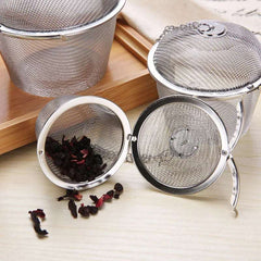 Herbal Ball Tea Spice Strainer Durable Silver Reusable Stainless Mesh Teakettle Locking Tea Filter Infuser Spice Kitchen 5 Sizes