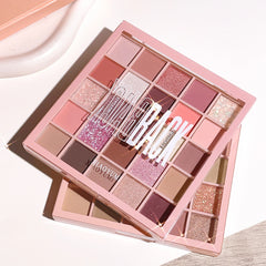 25 Colors Eyeshadow Palette High Gloss Cement Grey Rose Brown Color Tone Matte Glitter Daily Makeup Dry Rose Eyeshadow For Music