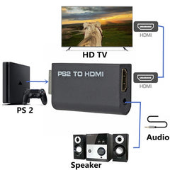 محول صوت وفيديو PzzPss PS2 إلى HDMI متوافق مع 480i/480p/576i مع مخرج صوت 3.5 مم يدعم جميع أوضاع العرض من PS2 إلى HD