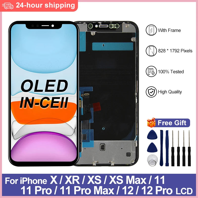 شاشة OLED لهاتف iPhone X LCD XR XS MAX 11 PRO MAX Display 12Pro Touch Digital Replacement لشاشة iPhone 13 14plus من INCELL