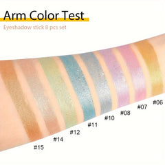 16 Colors Pearlescent Eyeliner, Color Glitter Waterproof Long-Lasting Eye Makeup Non-smudge Eyeliner