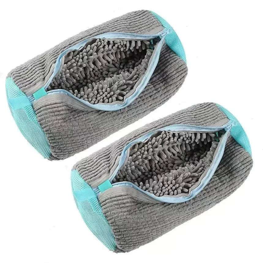 2/1PCS Shoe Washing Bag Washing Machine Laundry Bags with Zipper Closure Shoes Cleaning Bags Shoes Laundry Fluffy Fibers Sneaker