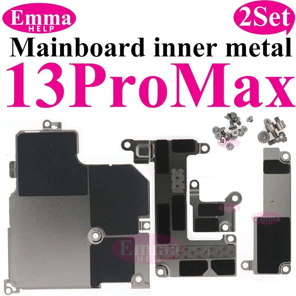 2Set Inner Metal Cover Plate Mainboard inner Iron with Screws For iPhone 13 12 15 Pro Max 14 Plus Bracket Holder Screw Parts